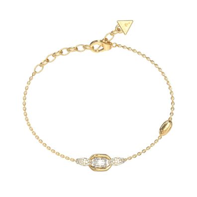 Guess Schmuck Damen-Armband Mini Herz Charm Goldfarben S JUBB06390JWYGS