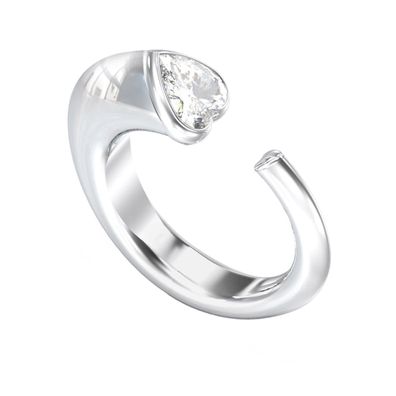 Guess Schmuck Damenring Crystal Love Silberfarben JUBR06362JWRH