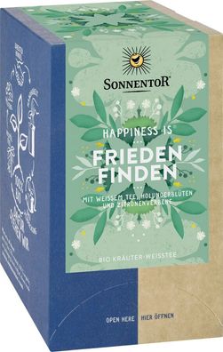 6x Sonnentor Frieden finden Tee Happiness is®, Doppelkammerbeutel 27g