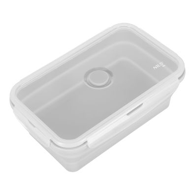 Lunchbox NILS CAMP NC4105 faltbar 1200 ml Silikon grau mit Klickdeckel