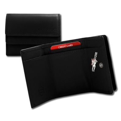 Portemonnaie schwarz Old River Leder OPD310S