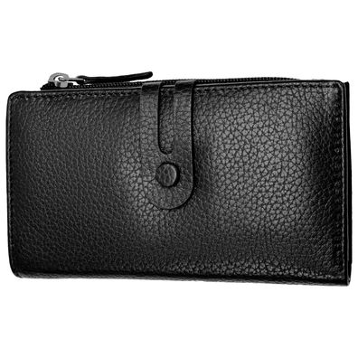 Florence Leder Geldbörse Damen Portemonnaie schwarz 9x16x2cm OPF103S1