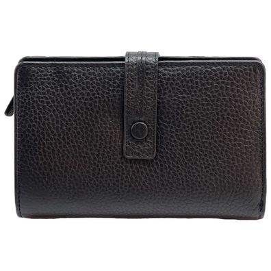 Florence Leder Geldbörse Damen Portemonnaie schwarz 10x15x3cm OPF104S1