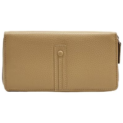 Florence Leder Geldbörse Damen Portemonnaie helltaupe beige 10x19x2,5cm OPF105I3