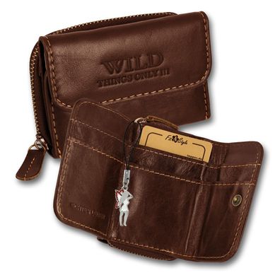 Wild Things Only echtes Leder Unisex Jugend Minibörse braun 9x3x6.5cm OPJ120N