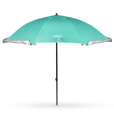 Strandschirm NILS CAMP NC17114 2in1 Sonnenschirm mit Windschutz 240 cm UV-Schutz