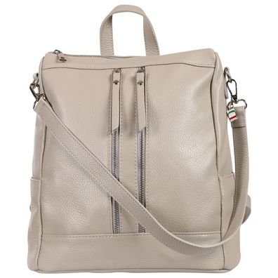 Florence Rucksack Damen Echtleder Cityrucksack hellgrau ORF100K