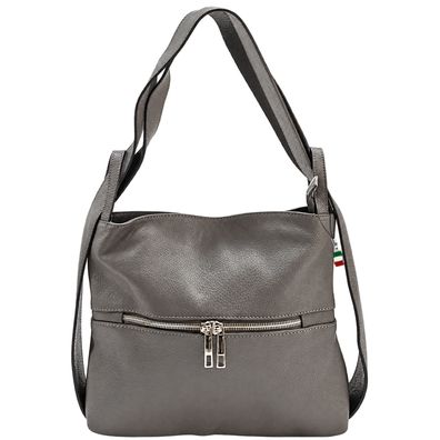 Florence wandelbarer Rucksack Damen Echtleder Tasche dunkelgrau ORF106K5