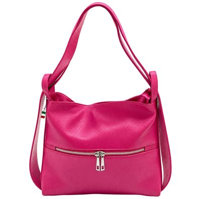 Florence wandelbarer Rucksack Damen Echtleder Tasche fuchsia ORF106P4