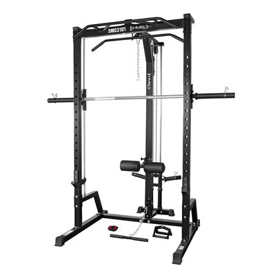 Smith Maschine HMS SWC3101 mit Kabelzug 1:1 Plate Loaded Half Rack schwarz