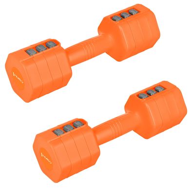 Kurzhantel Set HMS HL03 verstellbar 2 x 2,5 kg HEX orange für Heimtraining