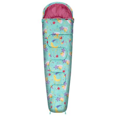 Kinderschlafsack NILS CAMP NC3201 STARS 170x60 cm mit Rucksackfunktion tuerkis