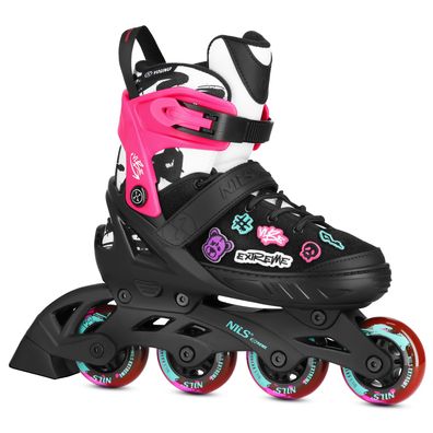 Inline-Skates NILS Extreme VIBE NA2053A Gr. M 37-40 schwarz/rosa Wechsel-Patches