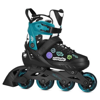 Inline-Skates NILS Extreme VIBE NA2053A Größe XS 29-32 Schwarz Türkis ABEC-5