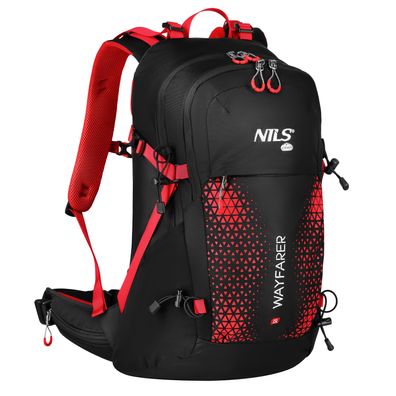 Trekking-Rucksack NILS CAMP Wayfarer NC1925 35 L Schwarz/Rot mit Regenhülle