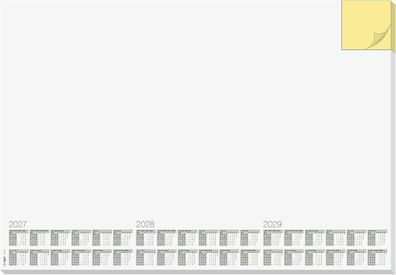 SIGEL H7490 Papier-Schreibtischunterlage DIN A2 Kalender 2027-2029 Haftnotizblock
