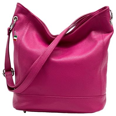 Florence Echtleder Hobo Bag Damen fuchsia OTF159P