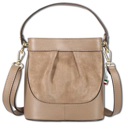Florence Leder Tasche Damen Umhängetasche taupe beige 18x11x185cm OTF171I6