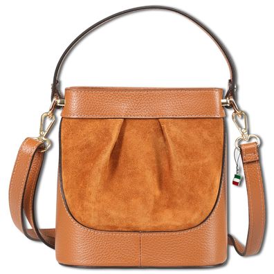 Florence Leder Tasche Damen Umhängetasche hellbraun 18x11x185cm OTF171N2