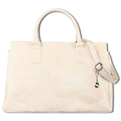 Florence Leder Tasche Damen Henkeltasche beige 40x21x28cm inklusive OTF172I1