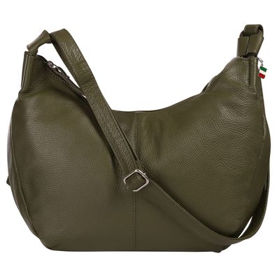 Florence Leder Tasche Damen Umhängetasche dunkelgrün olivgrün OTF192G5