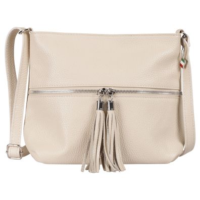 Florence Leder Tasche Damen Umhängetasche beige 30x10x23cm inklusive OTF195I2
