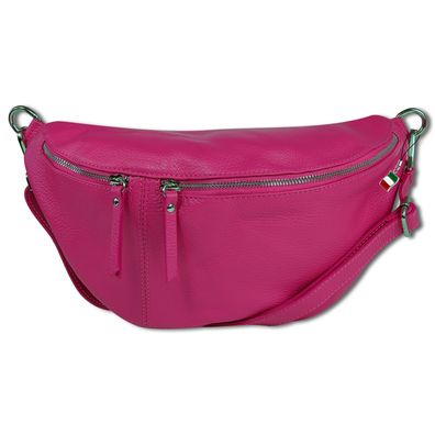 Florence Echtleder Gürteltasche extra groß Damen fuchsia Bauchtasche OTF820P