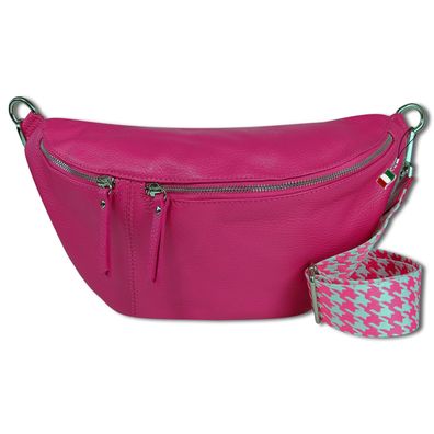 Florence Echtleder Gürteltasche Damen extra große fuchsia Bauchtasche OTF821P