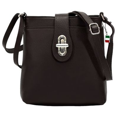 Florence Damen Tasche Echtleder Umhängetasche dunkelbraun OTF828N