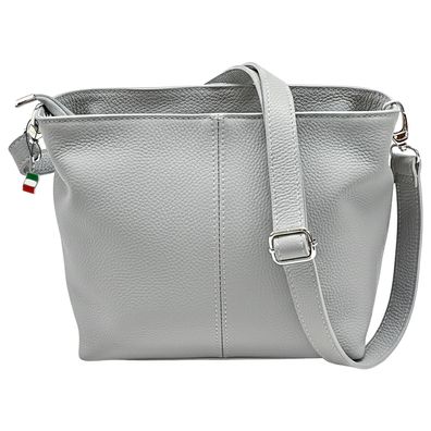 Florence Leder Tasche Damen Schultertasche Umhängetasche grau 29x13x20cm OTF829K