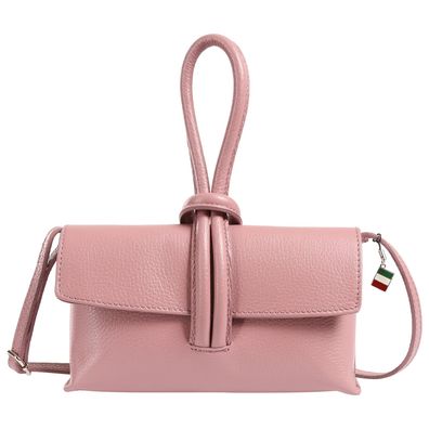 Florence Leder Tasche Damen Abendtasche Umhängetasche rosa 23x6x13cm OTF834A