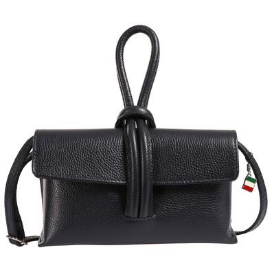 Florence Leder Tasche Damen Abendtasche Umhängetasche dunkelblau OTF834B
