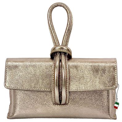 Florence Leder Tasche Damen Abendtasche Umhängetasche bronze braun OTF834F