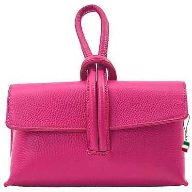 Florence Leder Tasche Damen Abendtasche Umhängetasche fuchsia pink OTF834P