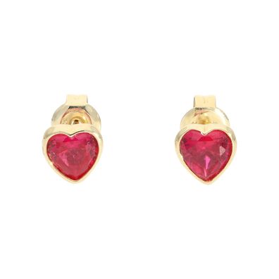 JuwelmaLux Herz Ohrstecker 333 Gelbgold mit roten Zirkonia JL10-06-1840