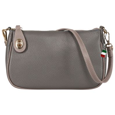 Florence Leder Tasche Damen Schultertasche grau 27x15x7cm inklusive OTF842K5