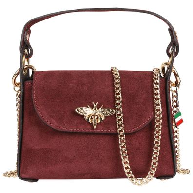 Florence Leder Tasche Damen Umhängetasche bordeauxrot 19x65x14cm OTF844D5