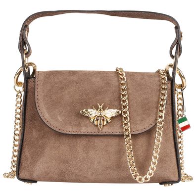 Florence Leder Tasche Damen Umhängetasche taupe beige 19x65x14cm OTF844I6