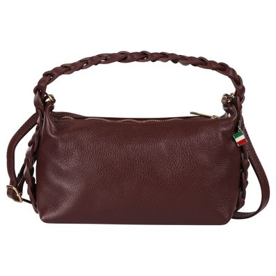 Florence Leder Tasche Damen Umhängetasche bordeaux rot 25x9x14cm OTF849R6