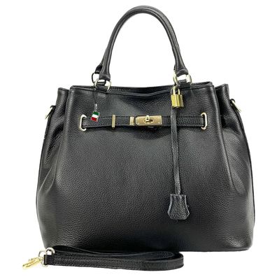 Florence Leder Tasche Damen Handtasche schwarz 38x20x28cm inklusive OTF853S1
