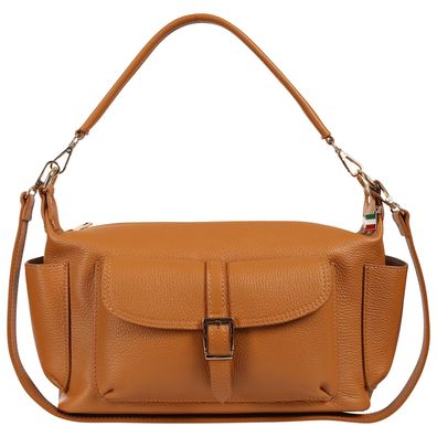 Florence Leder Tasche Damen Schultertasche braun tan 34x12x18cm OTF860C4