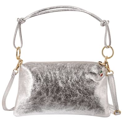 Florence Leder Tasche Damen Umhängetasche silber 28x2x17cm inklusive OTF861J1