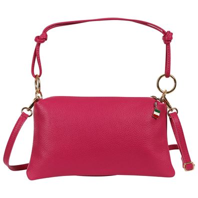 Florence Leder Tasche Damen Umhängetasche fuchsia pink 28x2x17cm OTF861P3