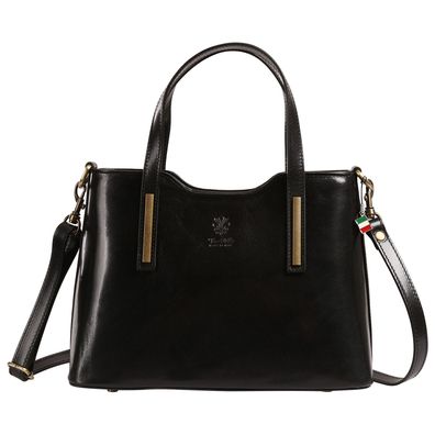 Florence Leder Tasche Damen Schultertasche schwarz 31x11x21cm inklusive OTF878S1