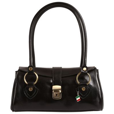 Florence Leder Tasche Damen Schultertasche schwarz 29x10x15cm inklusive OTF881S1