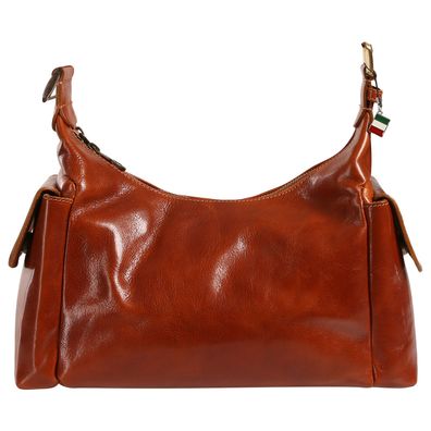 Florence Leder Tasche Damen Schultertasche mittelbraun 31x12x20cm OTF882C5