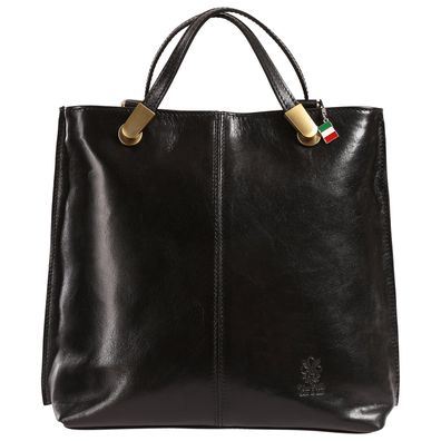 Florence Leder Tasche Damen Schultertasche Rucksack schwarz 35x7x28cm OTF885S1