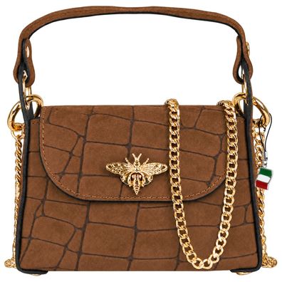 Florence Biene Damen Handtasche Wildleder geprägt mittelbraun OTF887C6