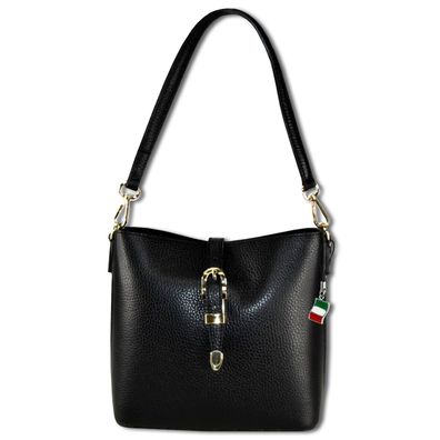 Florence Damen Umhängetasche Leder Tasche schwarz OTM812S