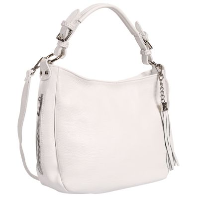 Toscanto Damen Schultertasche Shopper Leder Tasche weiß OTT134SW